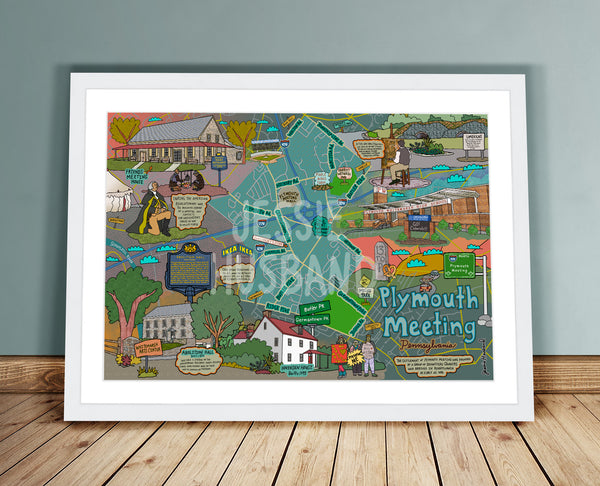 Map of Plymouth Meeting, PA (customization and framing options)