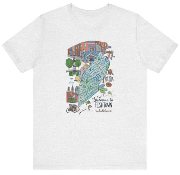 Fishtown neighborhood map Short sleeve t-shirt - Jessie husband