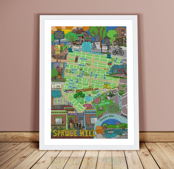Map of Spruce Hill, West Philly, Philly Map Art, Pennsylvania (customization and framing options) (Copy)