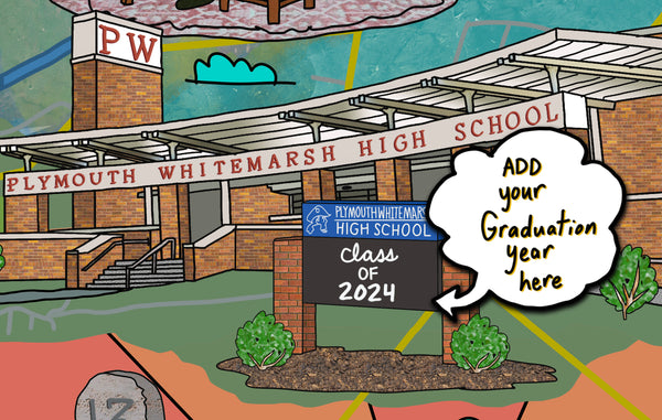 Map of Plymouth Meeting, PA (customization and framing options)