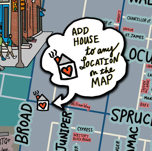 Map of the Philly Gayborhood, Philadelphia, Map Art, Philly, Pennsylvania (customization and framing options) - Jessie husband