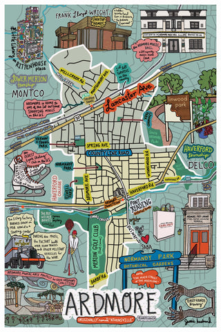 Map of Ardmore, Pennsylvania (customization and framing options available) - Jessie husband