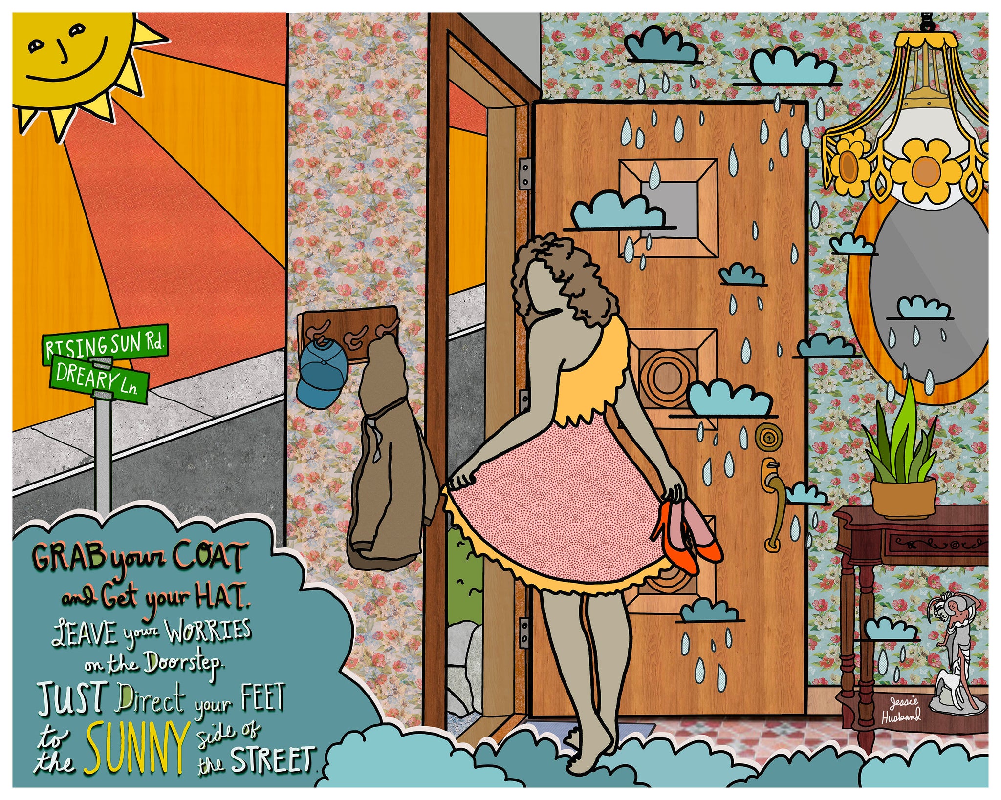 On the sunny side of the street - lyric art