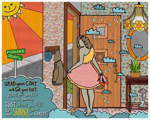 On the sunny side of the street - lyric art