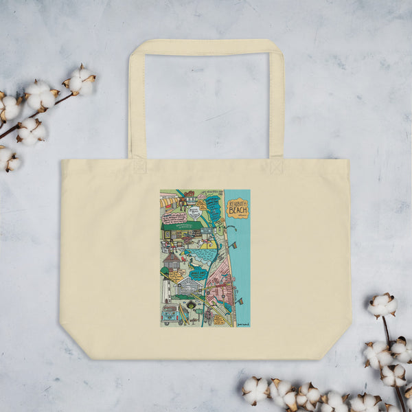 Map of Rehoboth Beach Cotton Large Tote Bag - Jessie husband