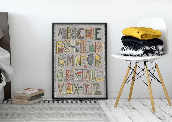 The Avett Brother's ABC Alphabet Art - Jessie husband