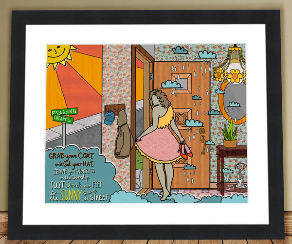 On the sunny side of the street - lyric art