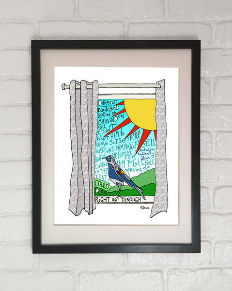 Dirty Old Black Bird Print w/ Zoe Muth song lyrics - Jessie husband