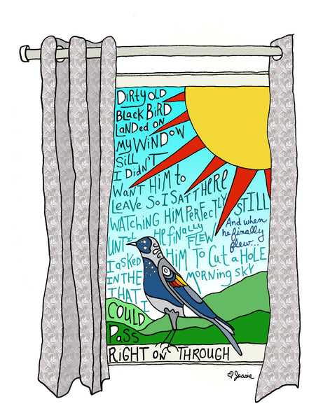 Dirty Old Black Bird Print w/ Zoe Muth song lyrics - Jessie husband