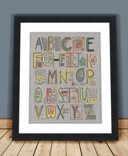 The Avett Brother's ABC Alphabet Art - Jessie husband