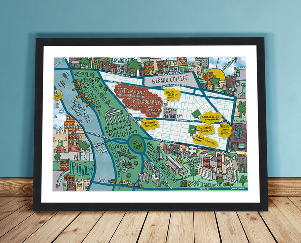 Map of Fairmount, Philadelphia (customization and framing options available) - Jessie husband