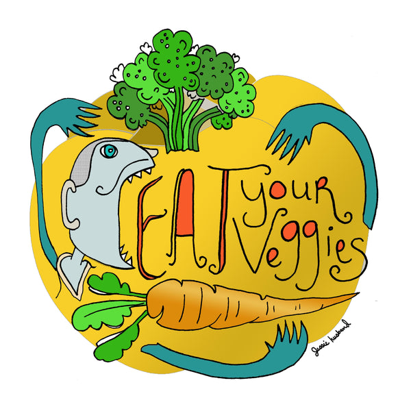 Eat Your Veggies Tea Towel - Jessie husband