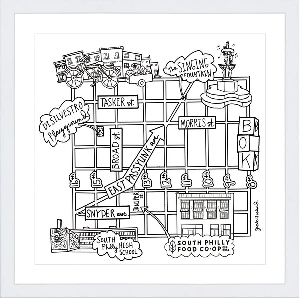 S. Philly Map Print - custom order - Jessie husband