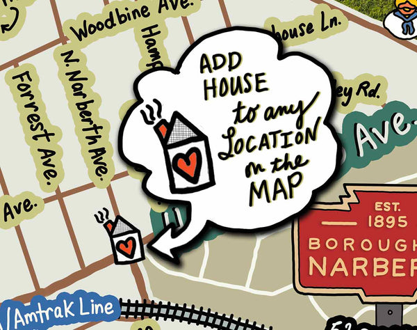 Map of Narberth, Pennsylvania (customization and framing options available)
