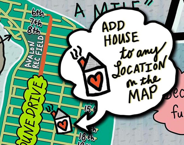 Avalon and Stone Harbor, New Jersey (customization and framing options available) - Jessie husband