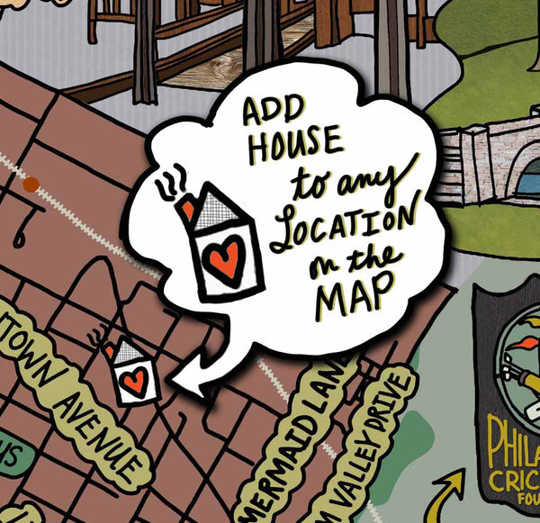 Map of Chestnut Hill, Philadelphia (customization and framing options available) - Jessie husband