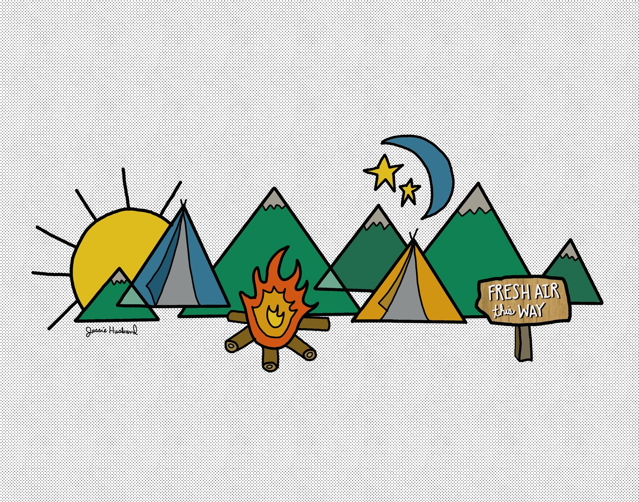 Fresh air this way (framing options available) - Jessie husband