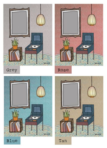 Custom & Personalized Song Lyric Art, record player, plant, lamp - Jessie husband