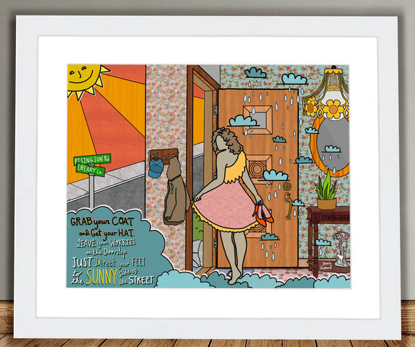 On the sunny side of the street - lyric art