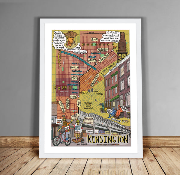 Map of Kensington, Philadelphia (customization and framing options available) - Jessie husband