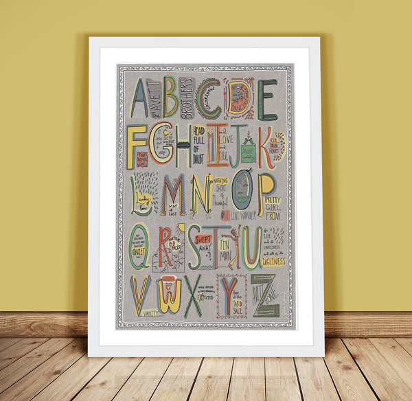 The Avett Brother's ABC Alphabet Art - Jessie husband