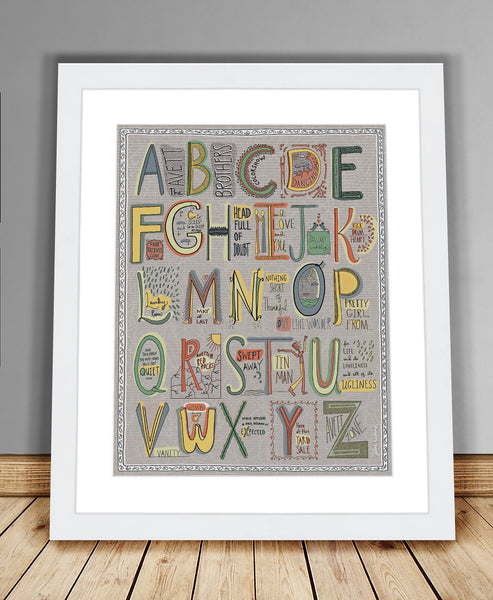 The Avett Brother's ABC Alphabet Art - Jessie husband