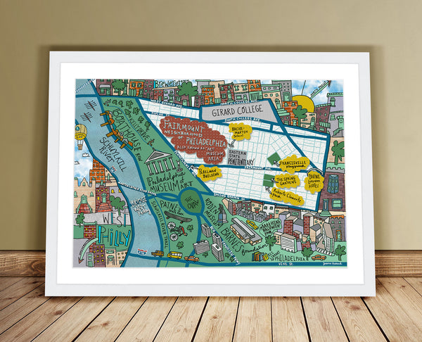 Map of Fairmount, Philadelphia (customization and framing options available) - Jessie husband