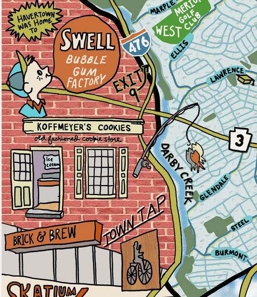 Map of Haverford Township, Pennsylvania (customization and framing options available) - Jessie husband