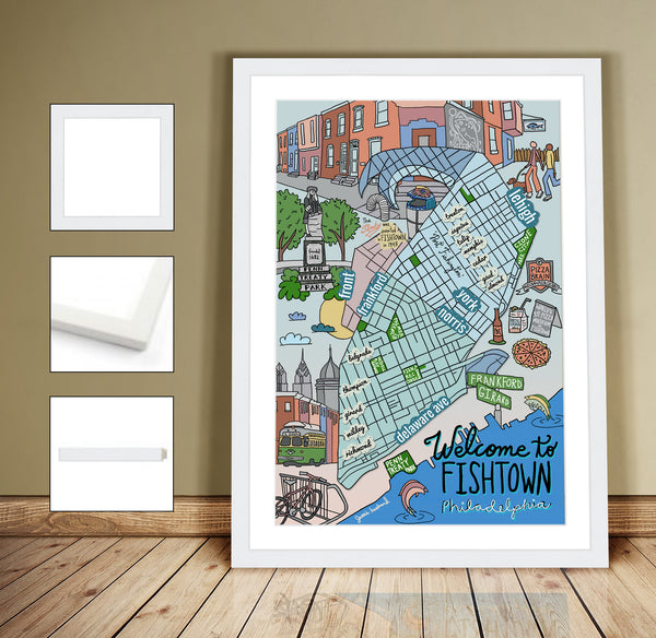 Map of Fishtown, Philadelphia (customization and framing options available) - Jessie husband