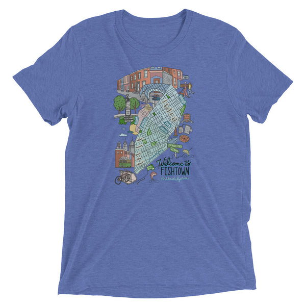 Fishtown neighborhood map Short sleeve t-shirt - Jessie husband