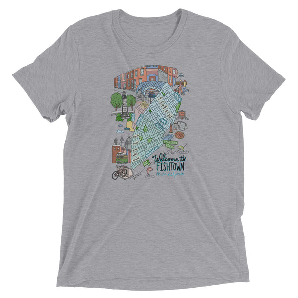 Fishtown neighborhood map Short sleeve t-shirt - Jessie husband