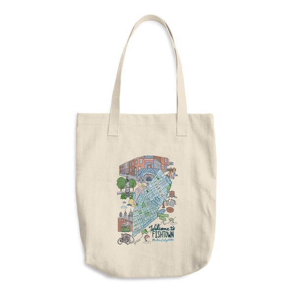 Fishtown neighborhood map Cotton Tote Bag - Jessie husband