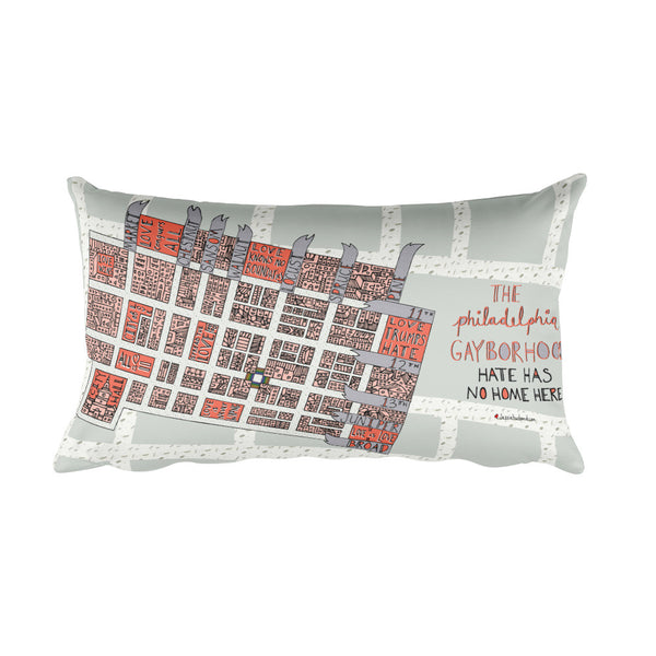 Philly Gayborhood Map Rectangular Pillow - Jessie husband