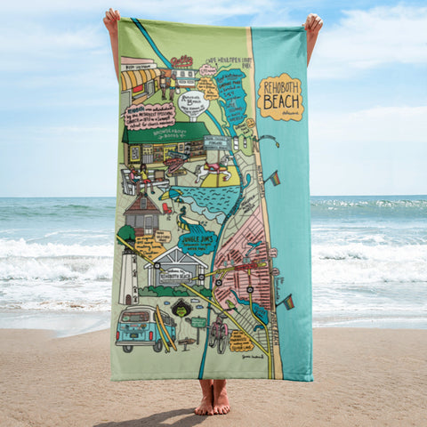 Map of Rehoboth Beach Towel - Jessie husband