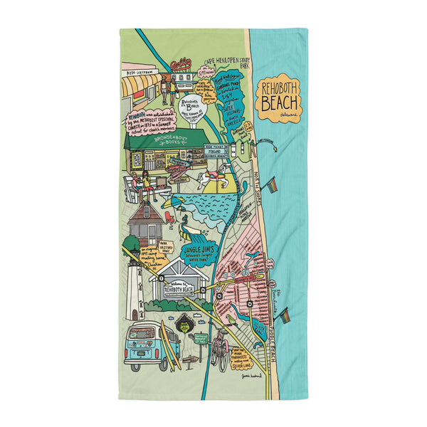 Map of Rehoboth Beach Towel - Jessie husband