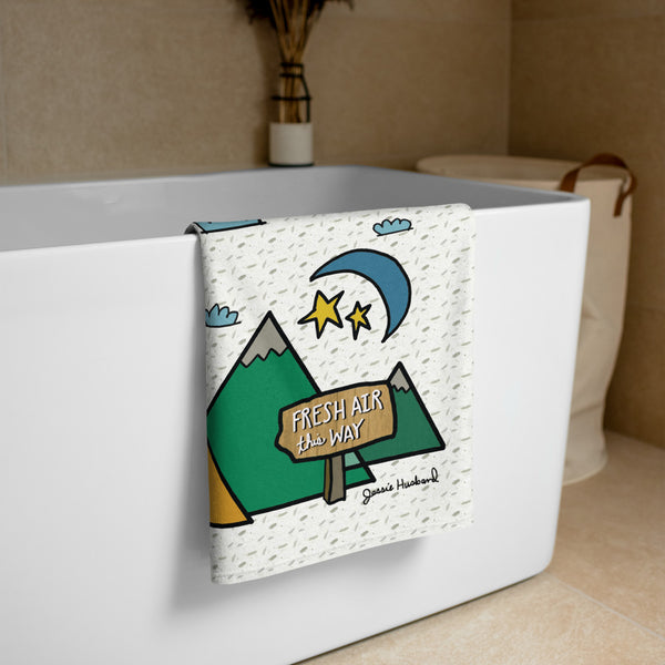 Fresh Air This Way Beach / Camp Towel - Jessie husband