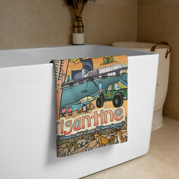Map of Brigantine, NJ Beach Towel